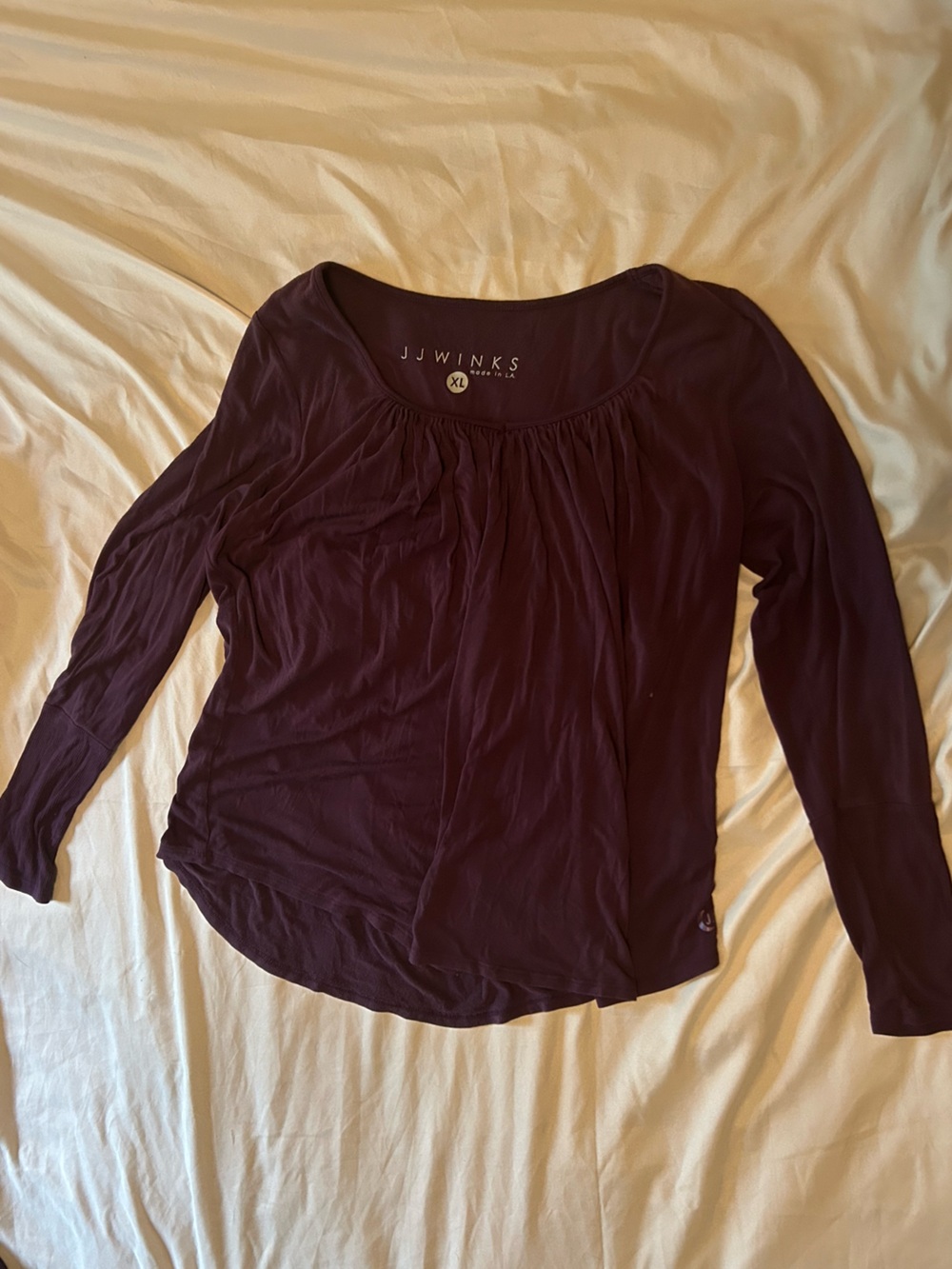 3 Piece Women's Long-Sleeve Scoop Neck Pajamas in Deep Plum L/XL
